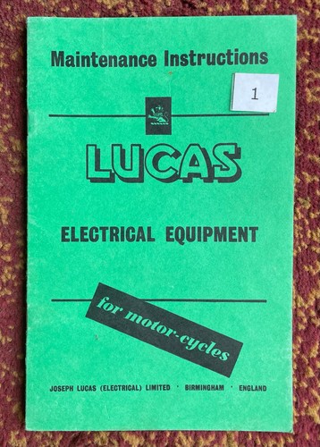 Lucas motorcycles maintenance - lucas,